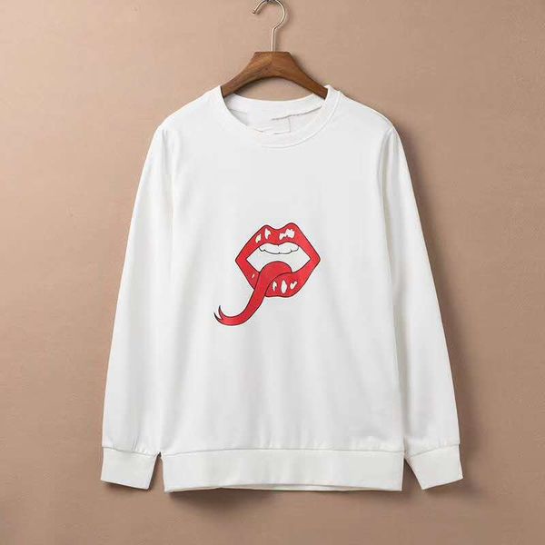 

женская толстовка мода 2020 ss нового стиль свитер lips printed высокого качество кофта с длинной sleeeve женщины толстовкой, Black