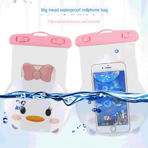 

cjen8 swimming mobile phone mobile phone bag big head cartoon underwater p waterproof cover outdoor swimming diving drifting waterproof