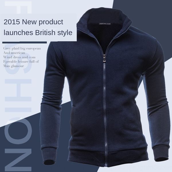 

2019 весной новый мужской пальто шерсть свитера шерсть корейский стиль свитера случайного спорта кардиган флис молния пальто модно wy08, Black