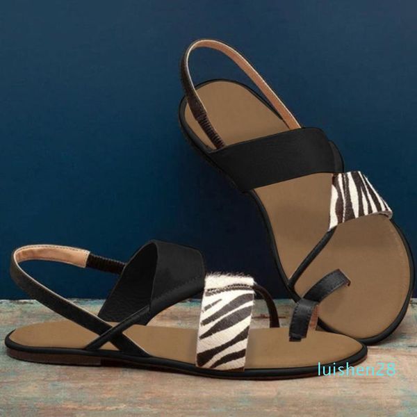 

sagace flat sandals women plus size leopard flip-flopsshoes slip-on sandals footwear for summer casual chaussures femme l28, Black