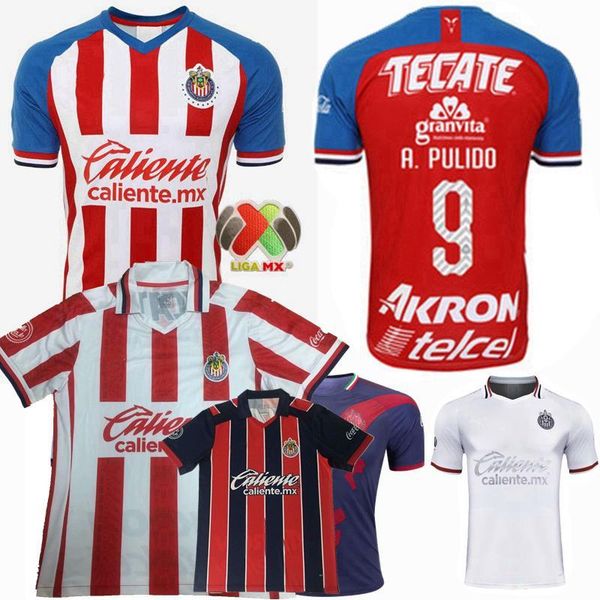 

2019 2020 2021 guadalajara soccer jerseys chivas regal o.peralta i.brizuela a.pulido a.vega home away 3rd 20 21 football men women shirt, Black;yellow