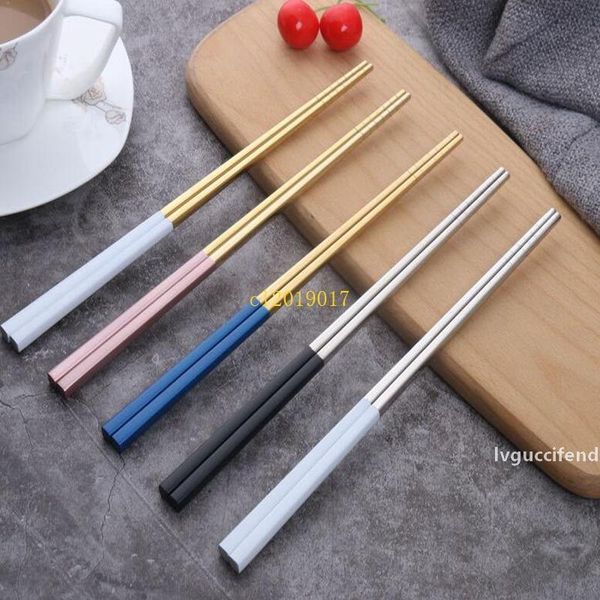 

304 stainless steel anti-slip anti-square chopsticks insulated durable metal chopsticks