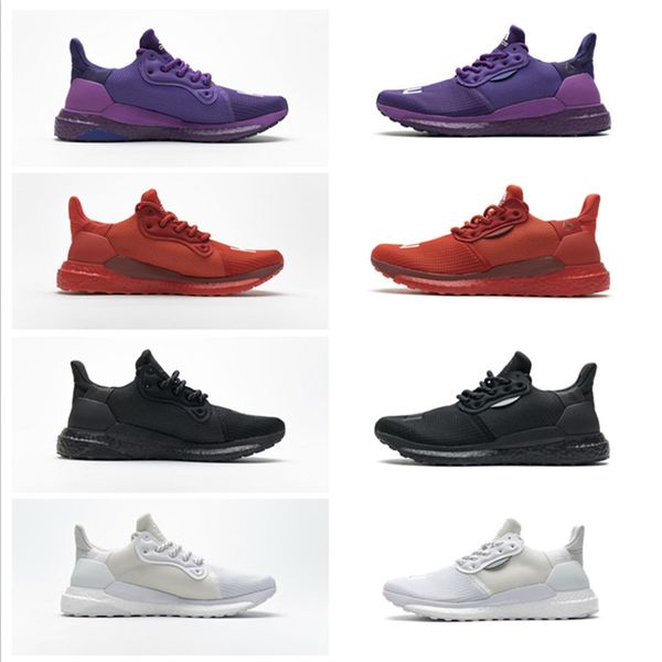

pharrell williams solar hu glide core black red white men women sneakers cream white purple grey designer trainer sports air running shoes