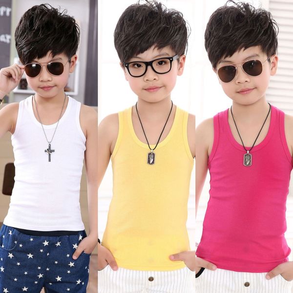 

zissr summer thin cotton vest men's vest clothing women's wear outside and inside children's base medium and large children&#, Blue