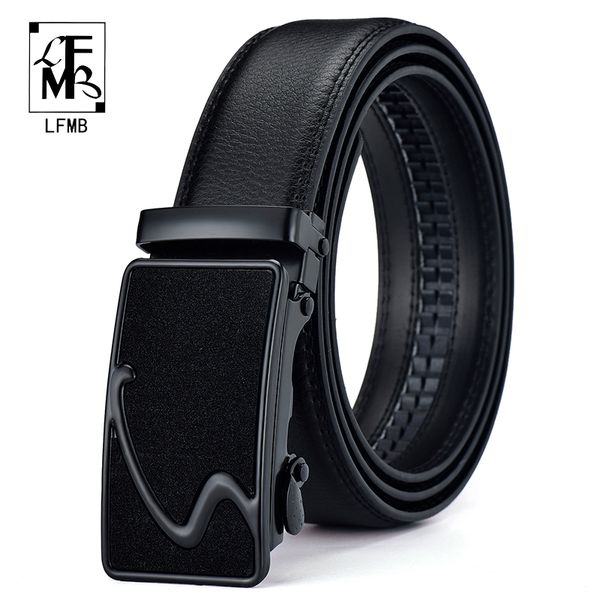 

flmb]brand men belt male strap male metal automatic buckle genuine leather strap belts for men luxury busiiness, Black;brown