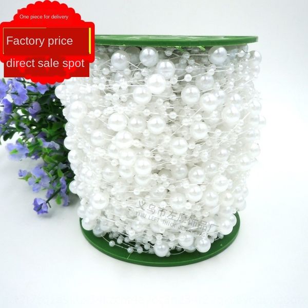 

8+3 star of the sky 60 meters fish thread beads abs imitation chain hand stick flower pearl pearl flower decoration, Silver