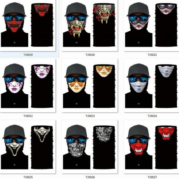 

seamless cosplay bandana halloween decorations sports skull bike for function face mask ski party multi motorcycle scarves outdoor calpe, Black