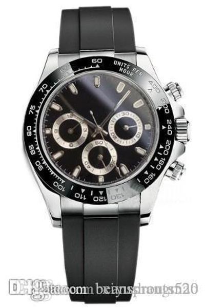 

b24 designer watche cosmograph movement watches luxury watch master, m116519ln, watch, silver case, rubber strap, black dial, folding buckle, Slivery;brown