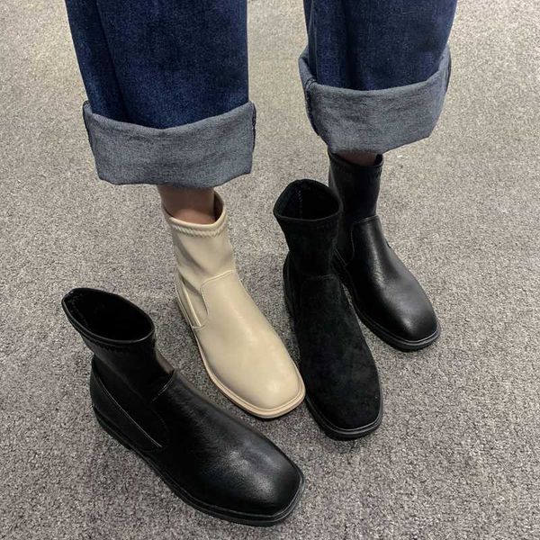 

lady boots boots-women women's rubber shoes rain booties woman 2020 low heel round toe luxury designer ladies mid calf, Black