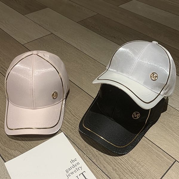 

hat female korean casual all-match -standard mercerized baseball baseball cap summer sun hat fashion satin cap, Blue;gray