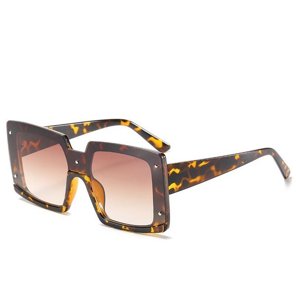 

square plastic oversized women sunglasses vintage leopard fashion new glasses frame men brands design sun glasses uv400, White;black