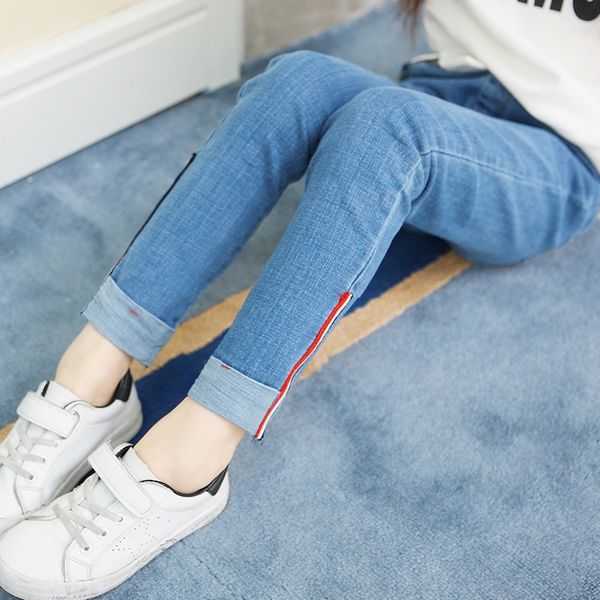 

qgav7 medium and large girls pants season new net red ocean 13 children's clothes 15-year-old female students and children's wear, Blue