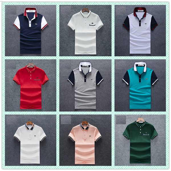

iduzi 2020 designer poloshirt solid polo shirt men polo shirts short sleeve men's basic cotton polos for boys polo homme, White;black