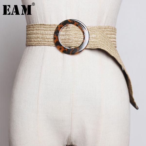 

eam] 2020 new spring summer knittting buckle split joint personality long wide belt women fashion tide all-match jt469, Black;brown