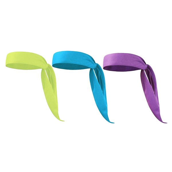 

3x men women sports headband tennis running fitness sweatband hairband, Black;blue