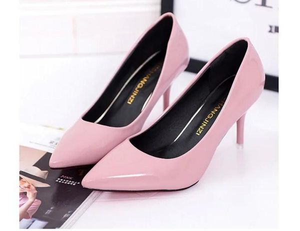 

women's shoes spring and autumn high fine heel pointed end @gbmk1, Black