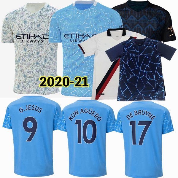 

2019 2020 2021 manchester soccer jerseys g.jesus bernardo de bruyne sterling kun aguero city home away 3rd football men women shirt 4xl, Black;yellow
