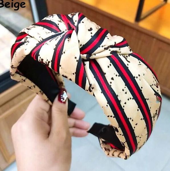 

fashion wide headbands letter stripe knot hair band - grade cloth art patchwork color headband hair accessories for women, Silver