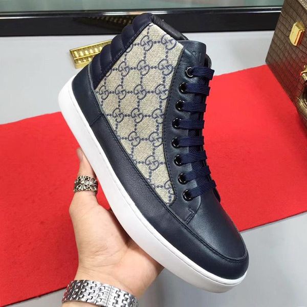 

comfortable mens high sneaker sports mens shoes fashion classic footwears lace -up casual vintage men shoes scarpe sportive da uomo, Black