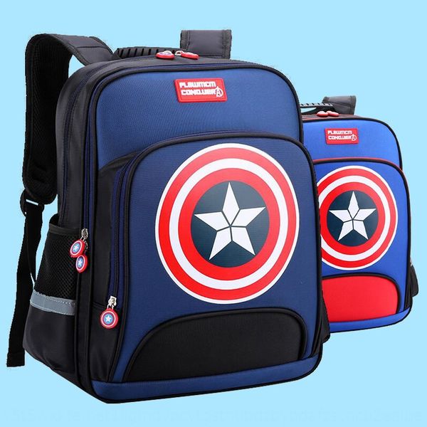 

children's captain america grade shoulder backpack backpack 1-3-6 schoolbag pupil cartoon wear-resistant shoulder bag