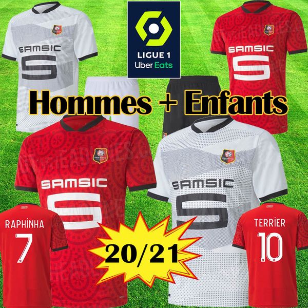 

stade rennais bourigeaud maillots de foot 2020 21 rennes fc raphinha soccer jersey niang hunou camavinga grenier men kids football shirt, Black;yellow