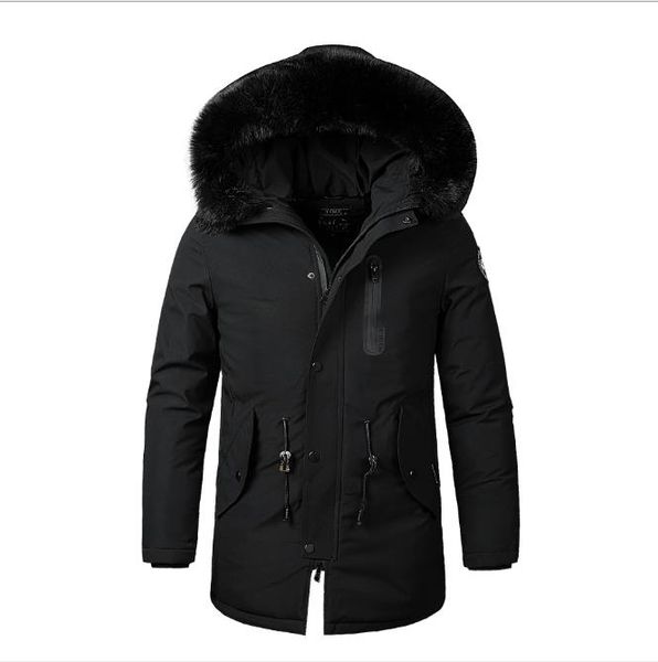 

2020 mens designer down jacket winter mid long parkas coats fashion thick warm casual male clothing, Black