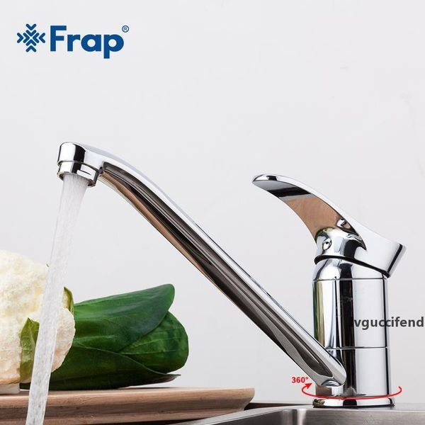 

frap chrome finished kitchen sink faucet cold and water mixer tap single handle crane torneira cozinha 360 degree rotation t200423