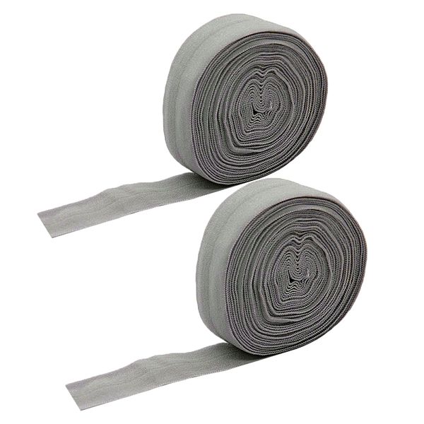 

2x gray elastic flat bias binding tape craft clothing sewing braided rope, Black