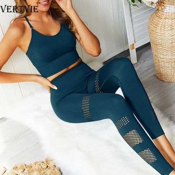 

vertvie бесшовная 2 piece женщины йога установить gym одежда фитнес леггинсы обрезанные бюстгальтер спортивный костюм женщины йога бюстгальт, White;red