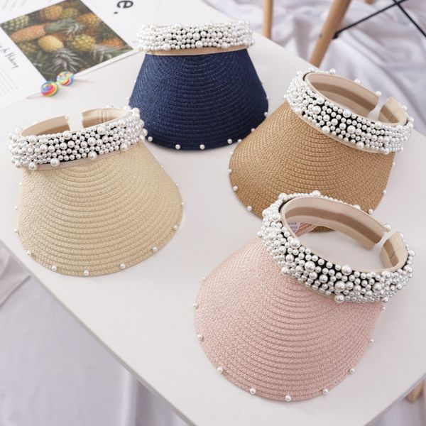 

2020 summer baby sun straw sun girl sunshade straw mother and daughter parent-child empty hat outdoor travel sunshade hat, Blue;gray