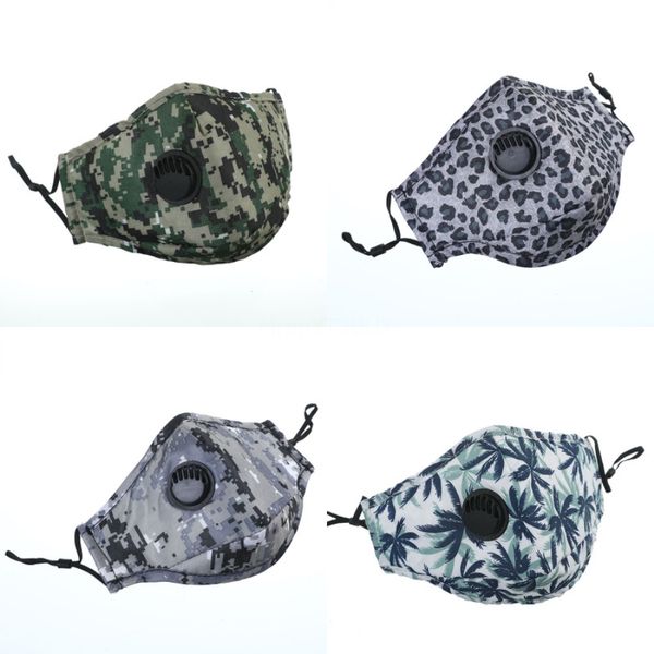 

women fashion er 4 layers folding washable designer printed face mask reusable dust mouth particulate protective cotton f #415#852, Black