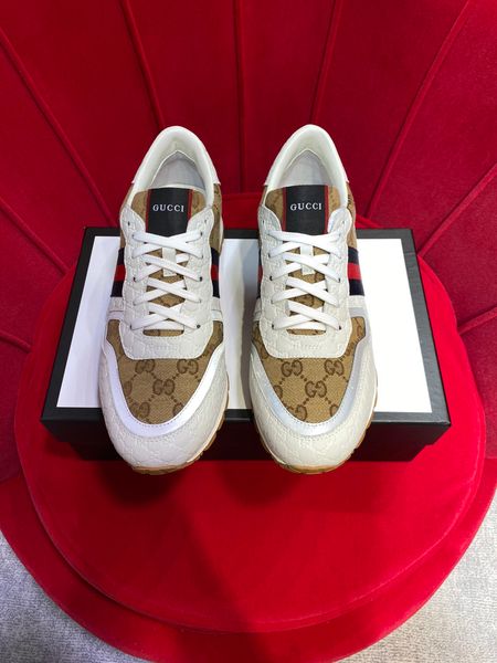 

2020fw track vintage luxury paris g fashion party mens designer casual shoes sneakers guchi trainers red-blue ribbons eur 38-44