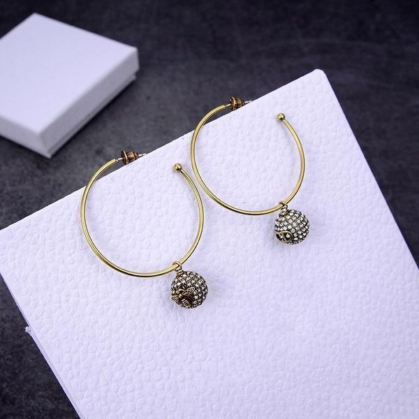 

luxury full diamond bee pendant ring designer earrings luxury designer jewelry women earrings, Golden