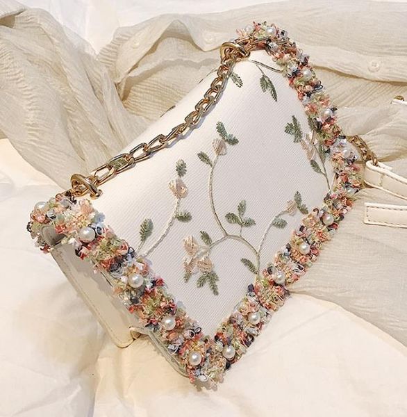 

designer bag female 2020 new arrival fashion wild embroidered crossbody chain shoulder bag