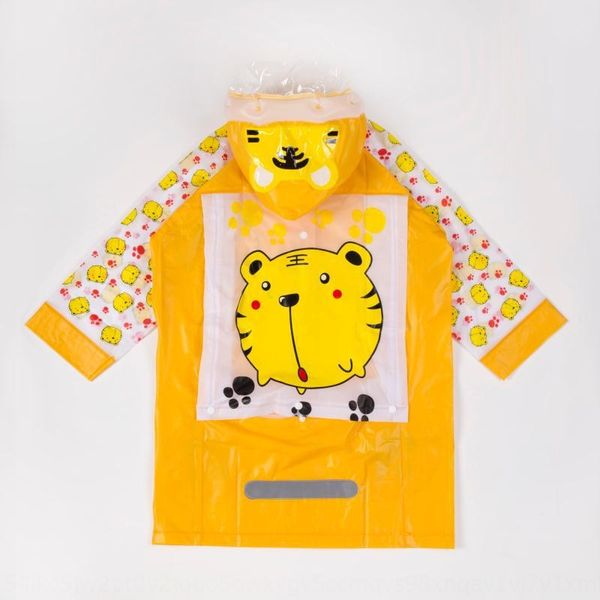 

fashionable children's raincoat bag cloak cloak boys' and girls' poncho kindergarten students with schoolbags korean cartoon, Red;brown