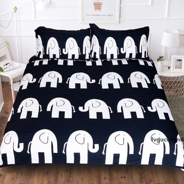 

bohemian mandala duvet cover with pillow case quilt cover bedding set home decor kids cute elephant blue 2/3 pcs bedding set