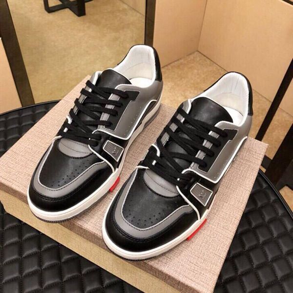 

france luxury fashion high breathable lace-up casual men shoes sneakers mens designer 2019 mens outdoor low casual shoes drop ship, Black