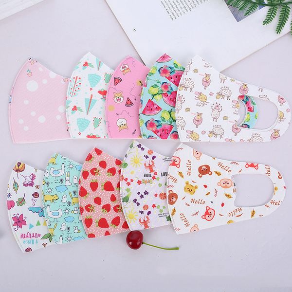 

children's cartoon print washable mask mask anti-bacterial dust face cover dustproof washable reusable silk cotton breathable masks