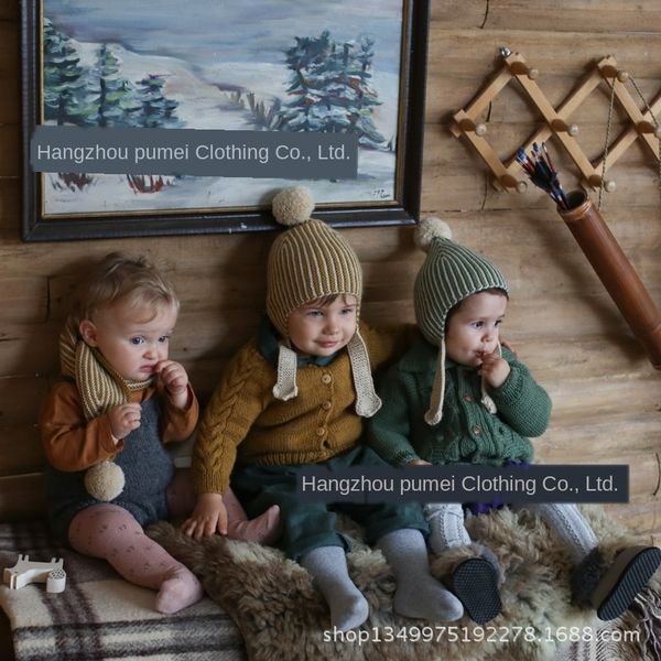 

meinuo шерсть ушанки вязаных защита шлема младенца уха колпачок вязаная шапка, Yellow