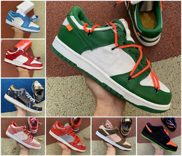 

2020 travis скоттс х sb dunk low qs mens running спортивная обувь коренастый dunky safari тапки ночь вред pine green скейтбординг обувь, Black