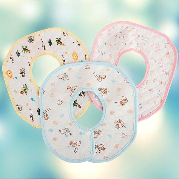 

infant bib octagonal towel baby cotton saliva towel saliva pocket octagonal hidden buckle 360 degree rotating waterproof bib