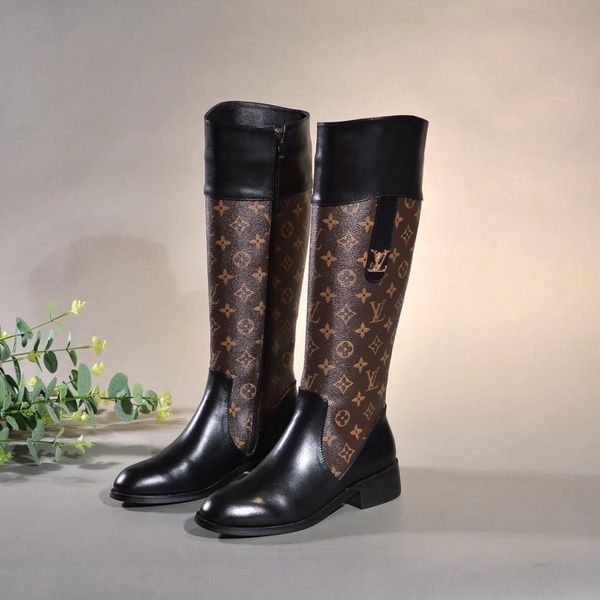 

2020 luxury printed stripes thigh-high boots womens leather zip knee boots,personality wild casual knee boots size 35-42 0044, Black