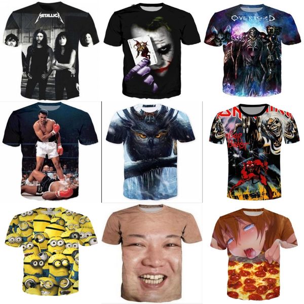 

pure 2020 summer cic men boy t-sirt loose cartoon printed sort sleeve t-sirt loose casual ip men dancing d03#993, White;black