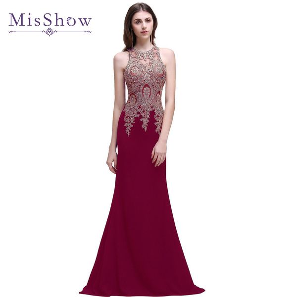 

babyonliness gold appliques crystal long evening dresses black sleeveless mermaid evening party dress gowns robe de soiree cps525, Black;red