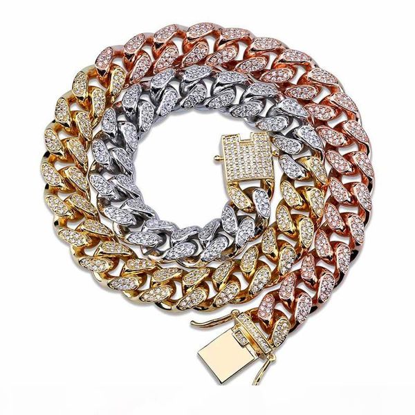 

14mm 18mm ice out cubic zirconia hiphop bracelet necklaces set 18k gold plated hip hop chains necklace sale, Silver