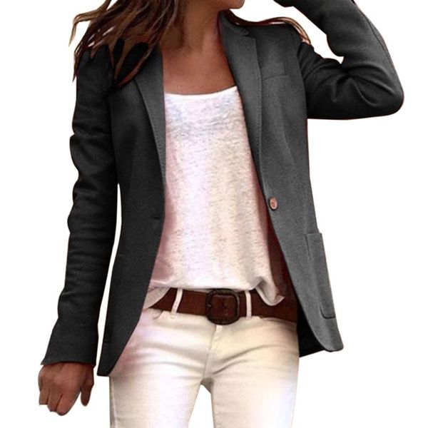 

women's suits & blazers fashion women long sleeve slim office blazer coat autumn casual suit 2021, White;black