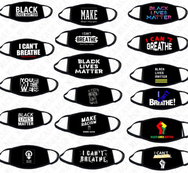 

i can't breathe letters face masks designer black lives matter mouth cover summer anti-dust haze mask sports cycling thin mask d72301, Blue