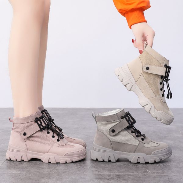 

boots women's shoes 2020 autumn new british breathable college short boots, Black