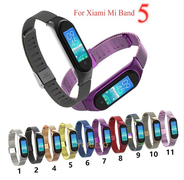 

for mi band 5 metal strap for xiaomi mi band 5 wrist straps stainless steel bracelet replacement for miband5 correa mi5 wristband