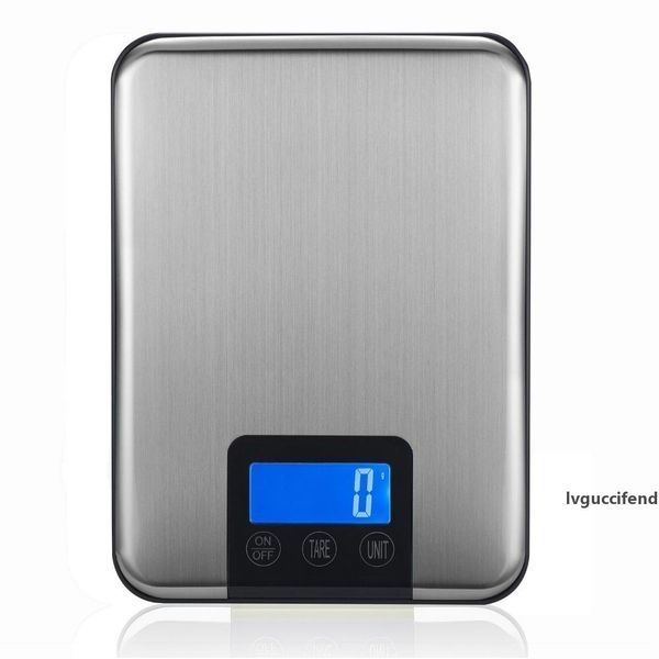 

digital kitchen scale 15kg/1g food weight electronic balance household scales stainless steel platform postal shipping scale lcd t200326